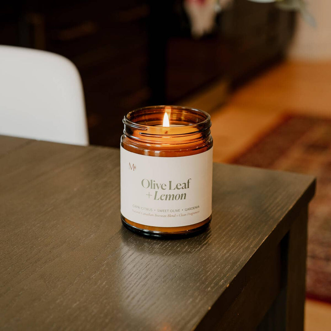 Olive Leaf + Lemon | Canadian Beeswax Candle