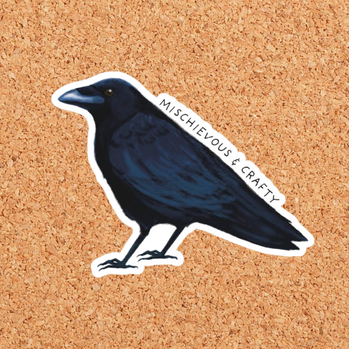 Mischievous & Crafty Crow Sticker: Without Backer Card