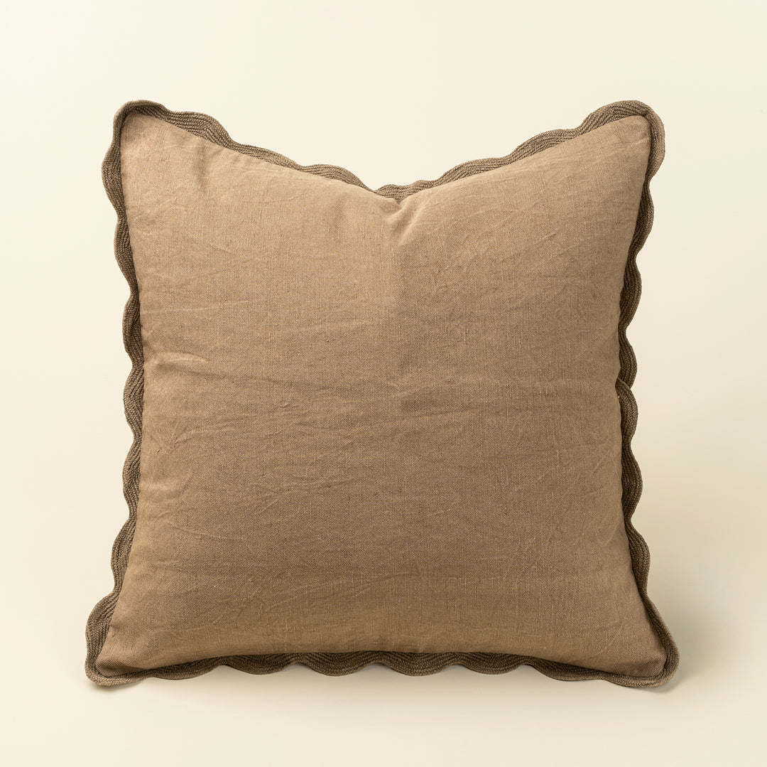 20x20 Scalloped Edge Pillow- Mink