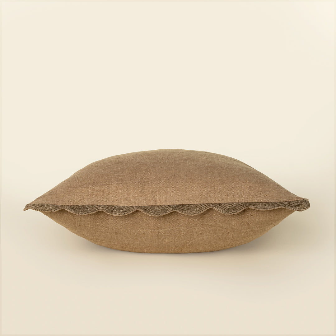 20x20 Scalloped Edge Pillow- Mink