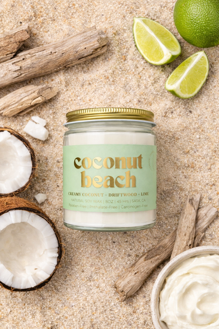 COCONUT BEACH | NON TOXIC SOY WAX CANDLE | SUMMER COLLECTION