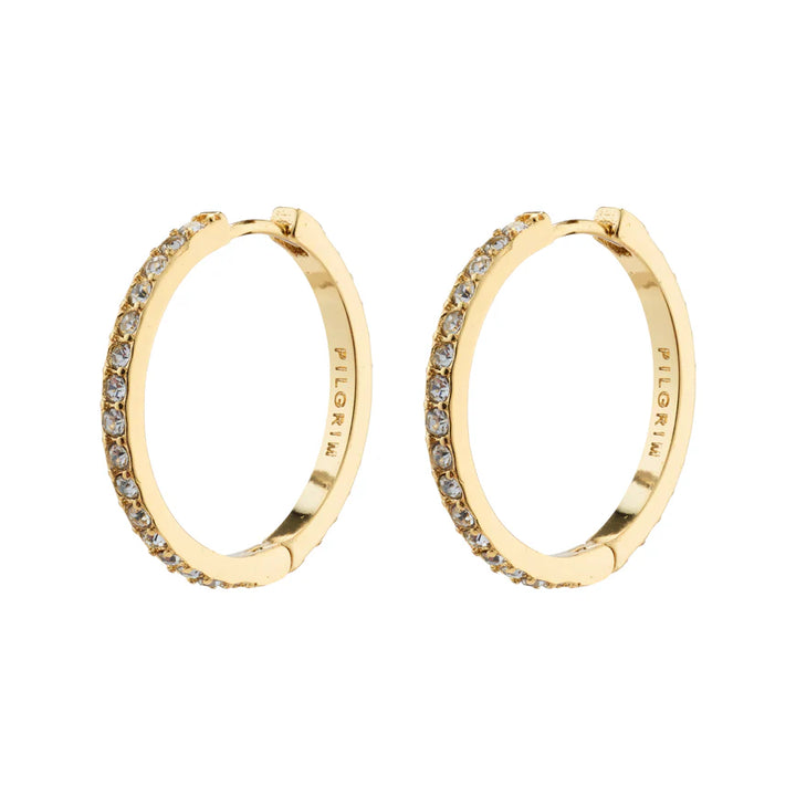 Ebna Large Crystal Hoops- Gold