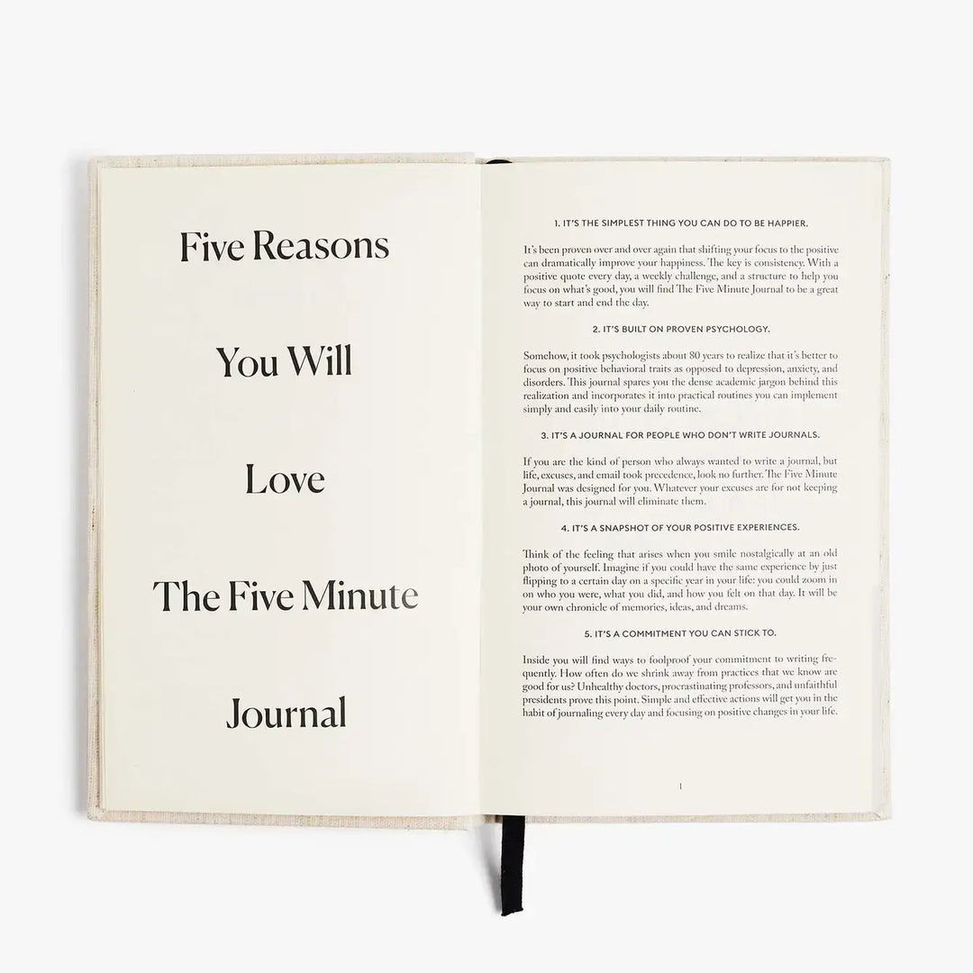 The Five Minute Journal Black - Daily Guided Gratitude