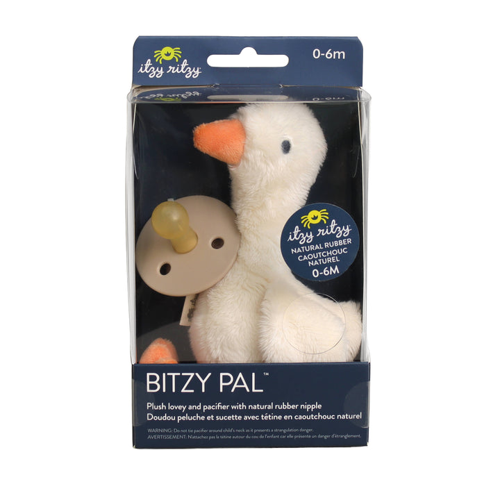 Bitzy Pal Natural Rubber Pacifier & Plush: Goose