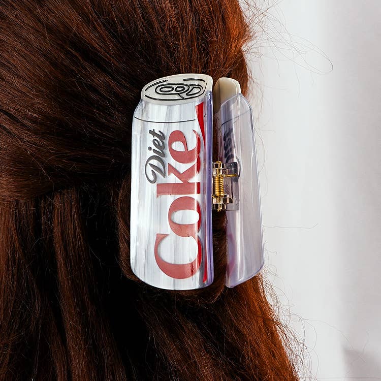 Coke Can Hair Claw Clip: White