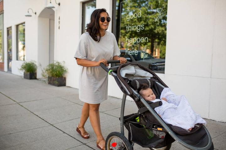 2-Pack Cotton Swaddle Blankets – Navy Gingham & Fish