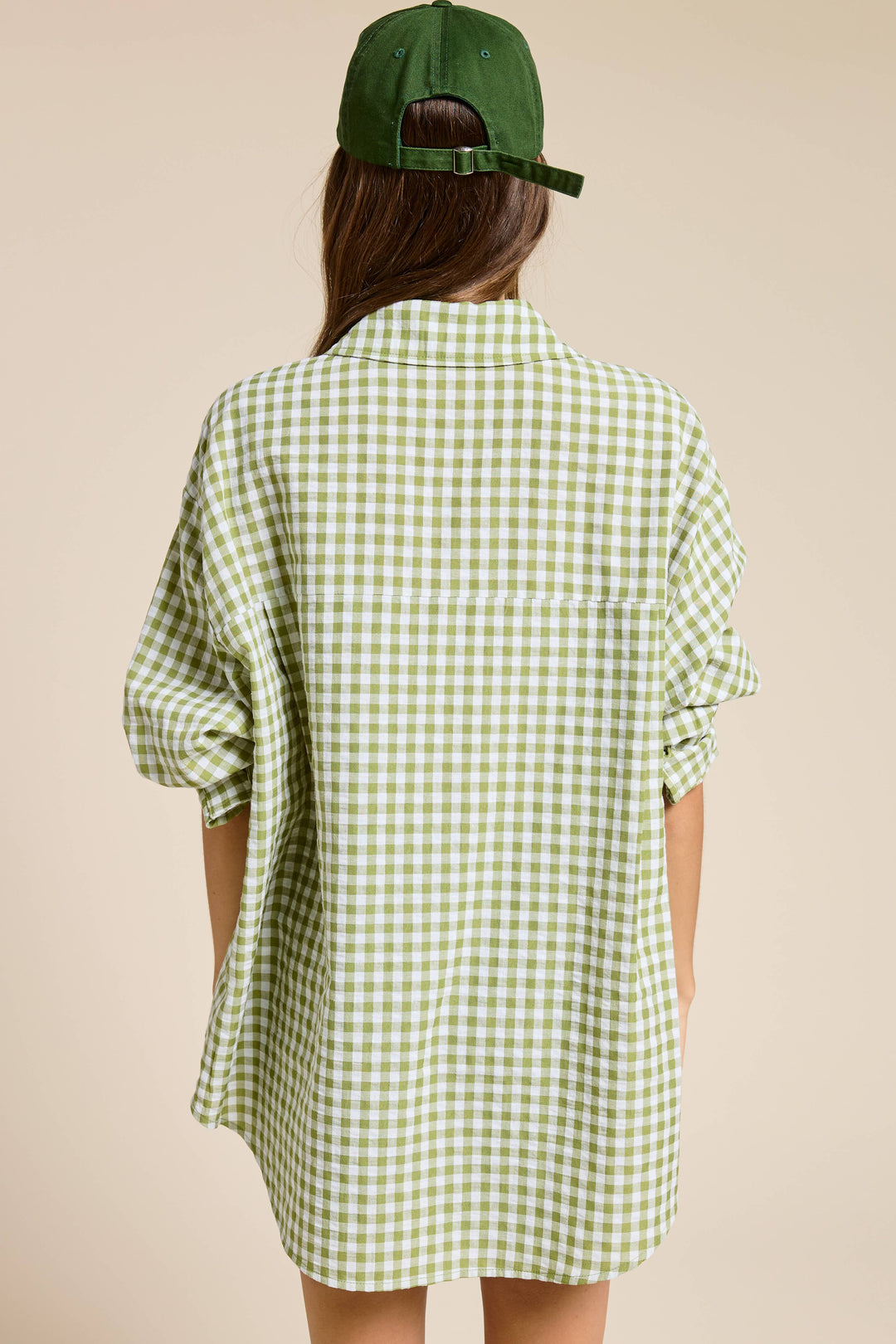 Matcha Gingham Button Down