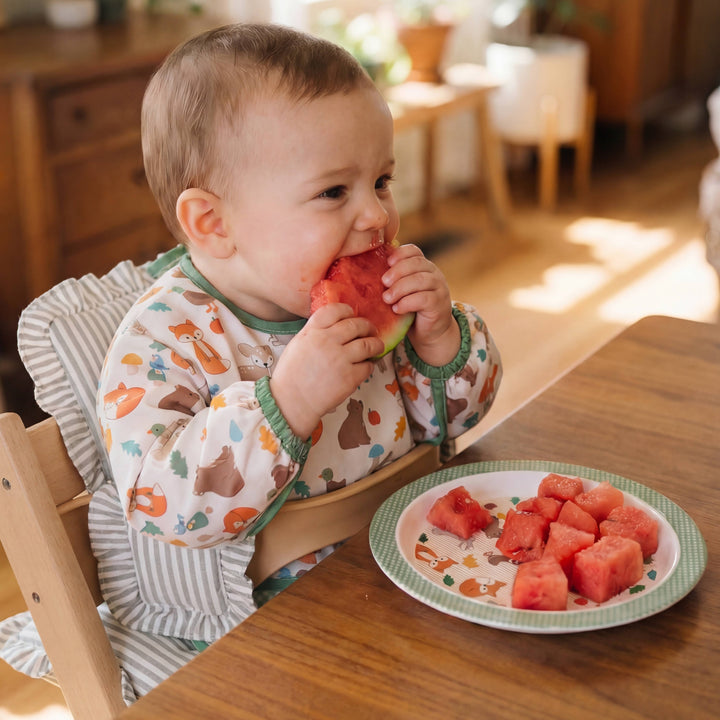 Itzy Everywhere Bib™ - Long Sleeve Water-resistant Bib: Woodland