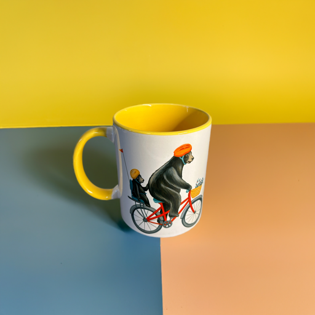 Bears riding a Bike Mug: 11oz - 325ml