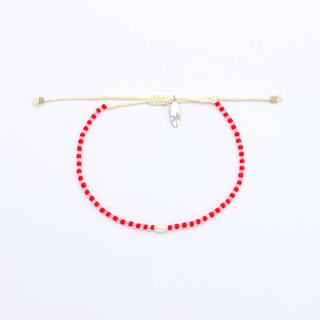 Mutiara Dainty Beaded Bracelet: Light Pink