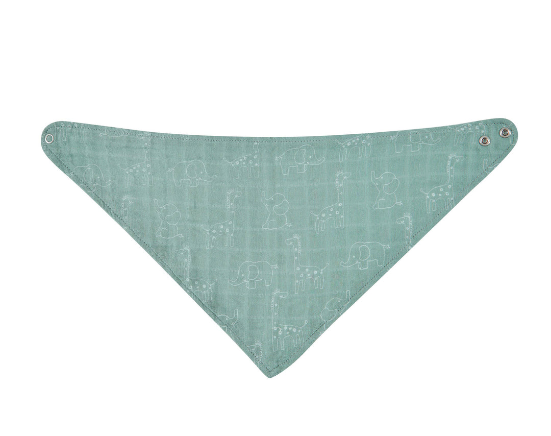 3 Pc Pack Muslin Bandana Bibs One Size- Green