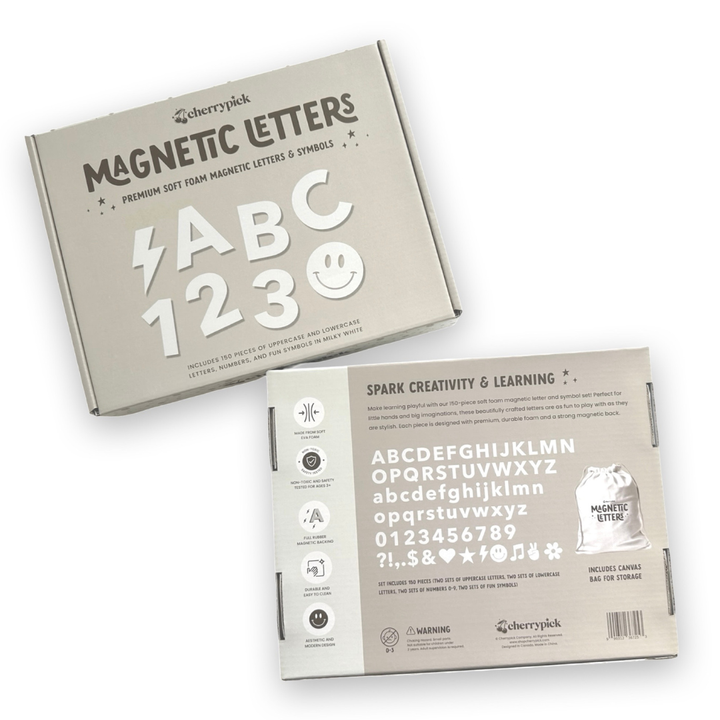 Soft Foam Magnetic Letters & Symbols: Milky White