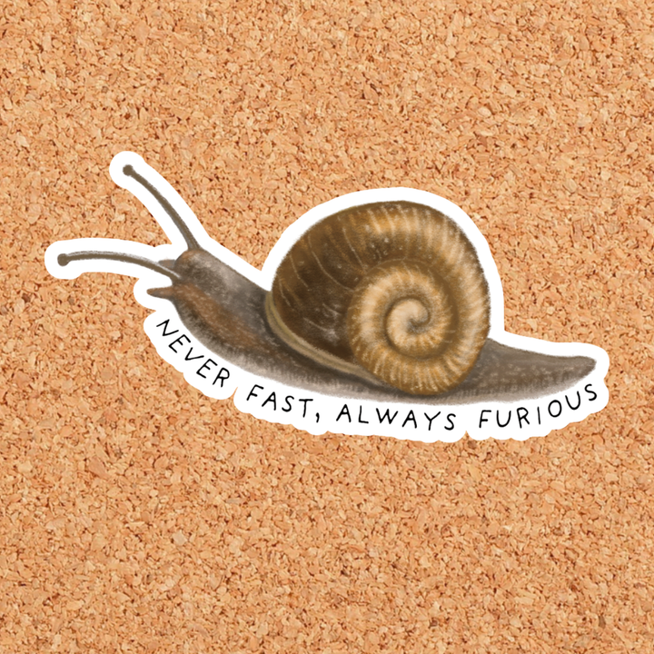 Never Fast Always Furious Snail Vinyl Sticker: Without Backer Card
