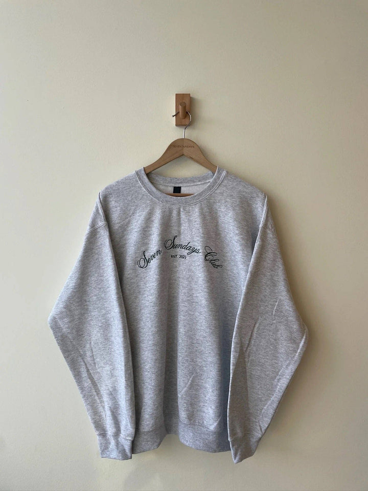 Seven Sundays Club - Heather Grey Crewneck