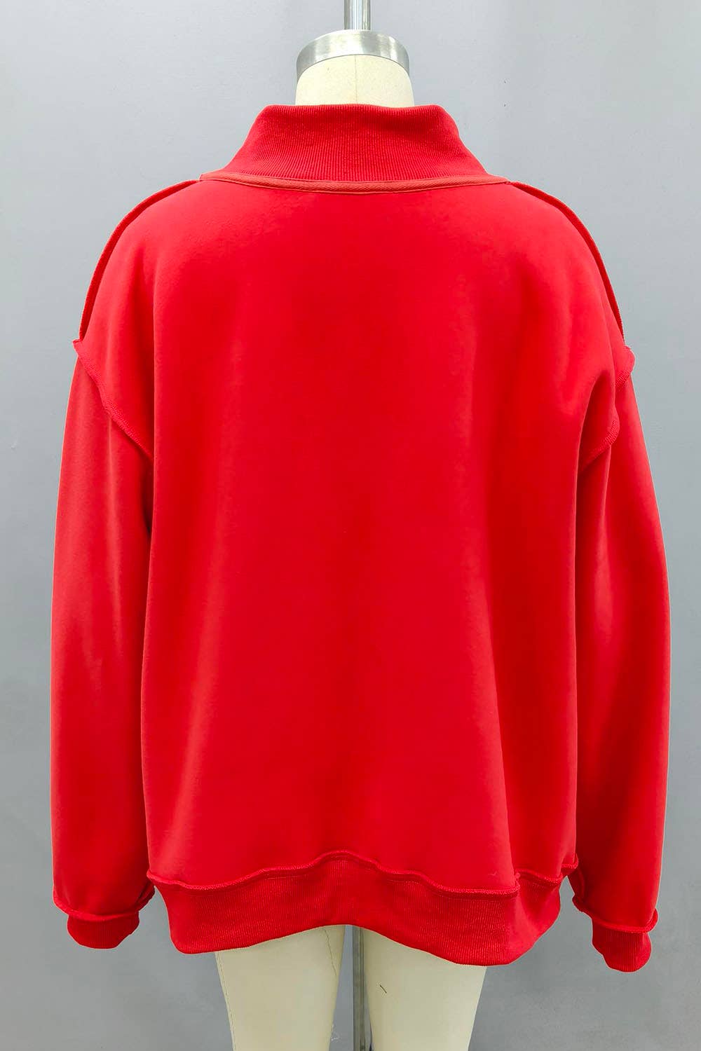 'MERRY' Embroidered Mock Neck Sweatshirt