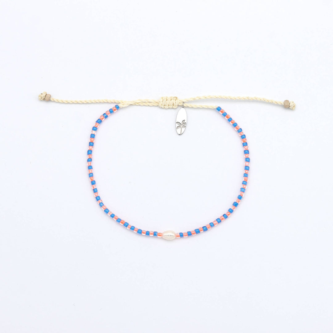 Mutiara Dainty Beaded Bracelet: Pink & Red