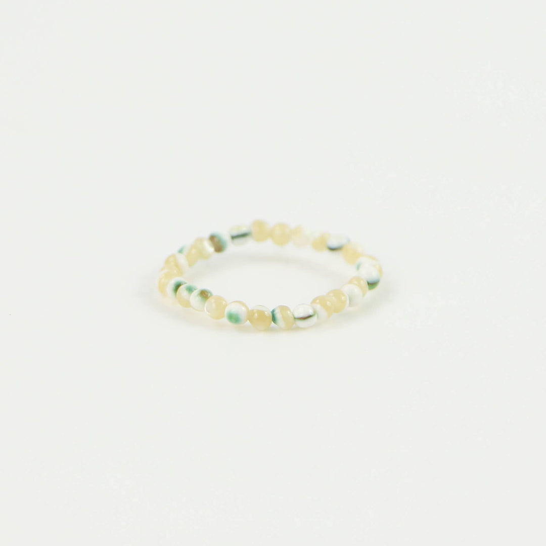 Kualoa Beaded Stretch Ring: Peach