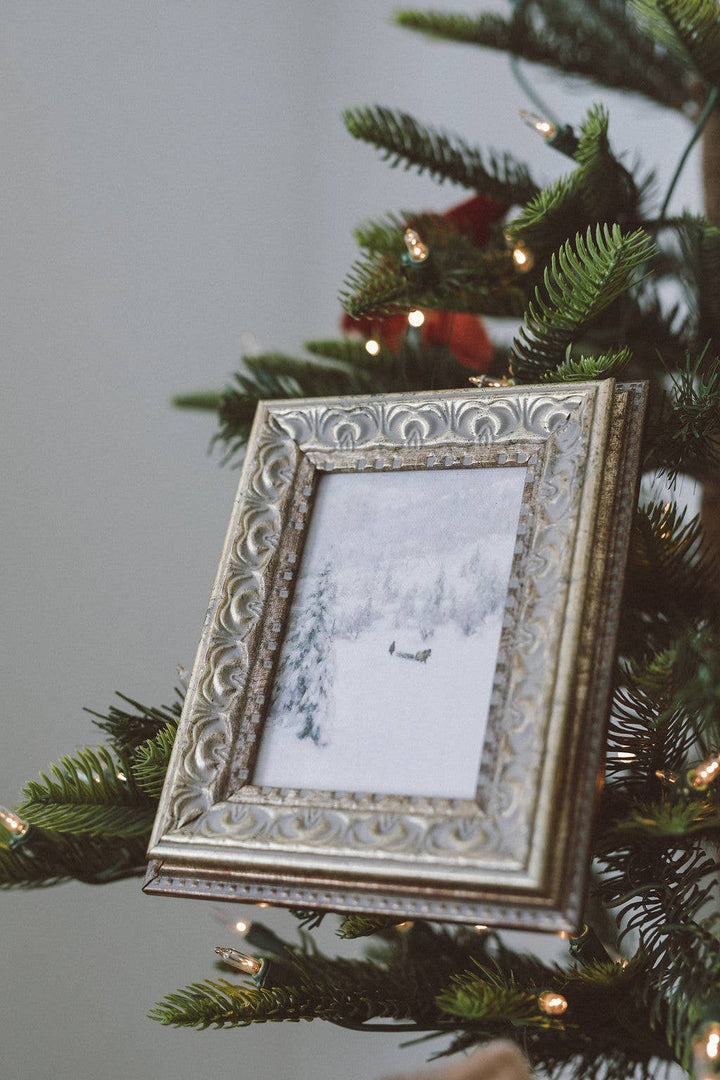 Winter Landscape Framed Antique Art: 5x7