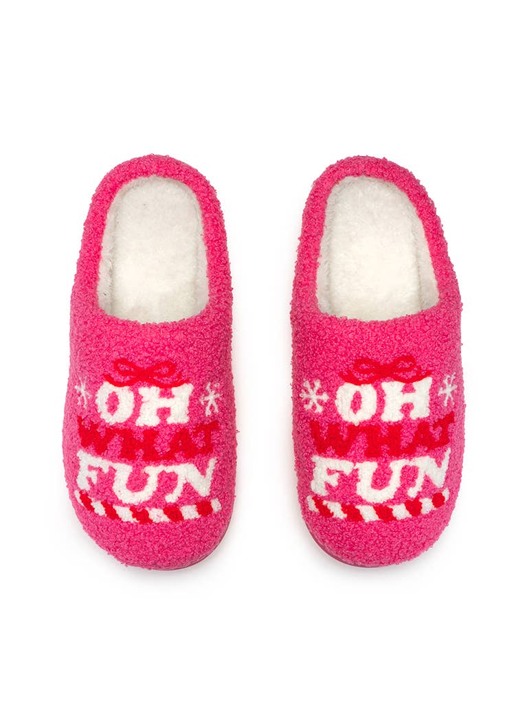 "Oh What Fun" Slippers- M/L