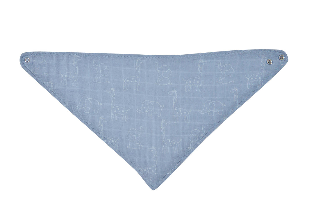 3 Pc Pack Muslin Bandana Bibs One Size- Blue