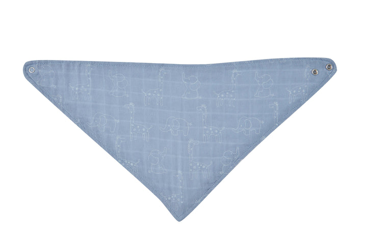3 Pc Pack Muslin Bandana Bibs One Size- Blue