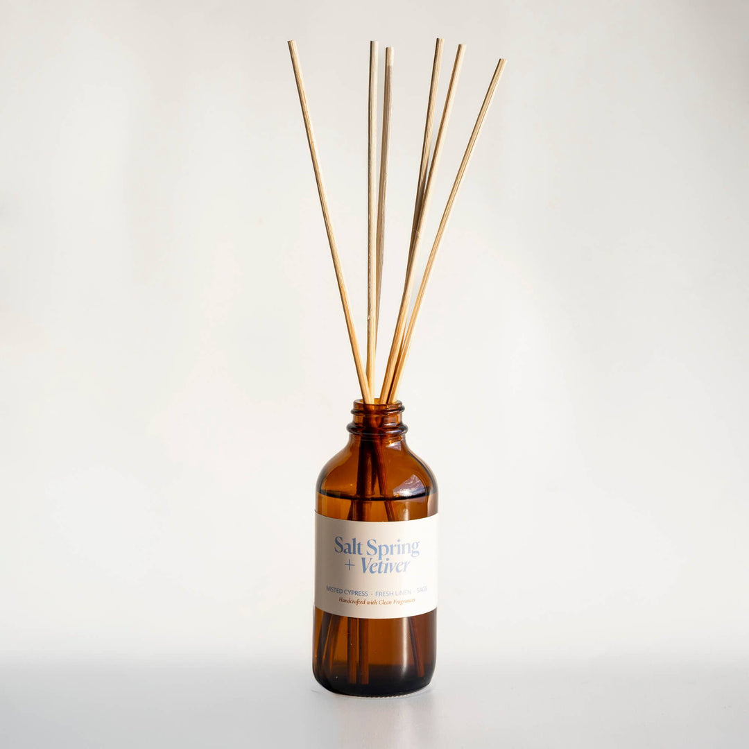 Salt Spring + Vetiver | Clean Reed Diffuser: Diffuser Set (with box + reeds)