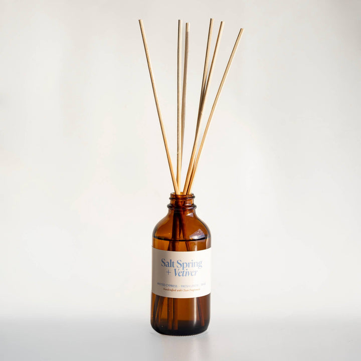 Salt Spring + Vetiver | Clean Reed Diffuser: Diffuser Set (with box + reeds)