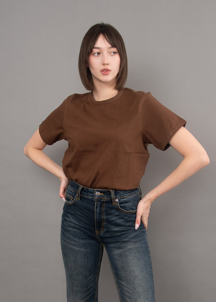 Regina Short Sleeve Tee- Mahogany