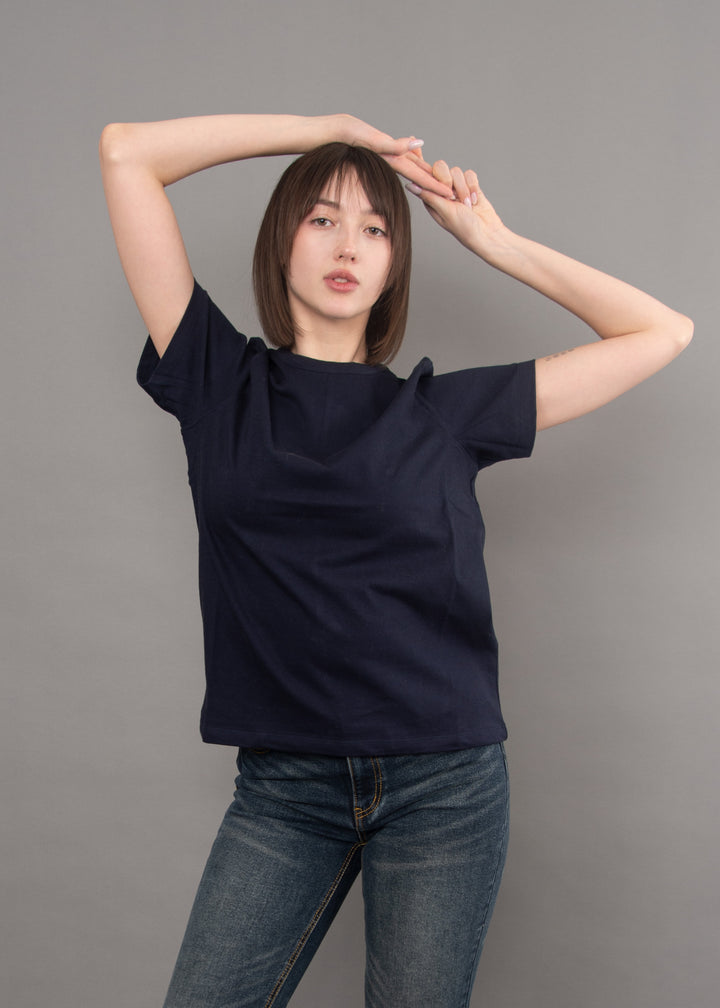 Regina Short Sleeve Tee- Navy