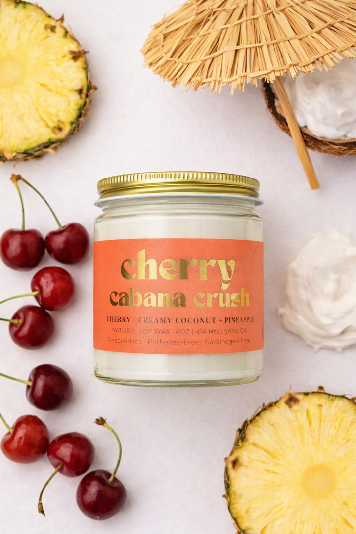CHERRY CABANA CRUSH  | NON TOXIC SOY WAX CANDLE