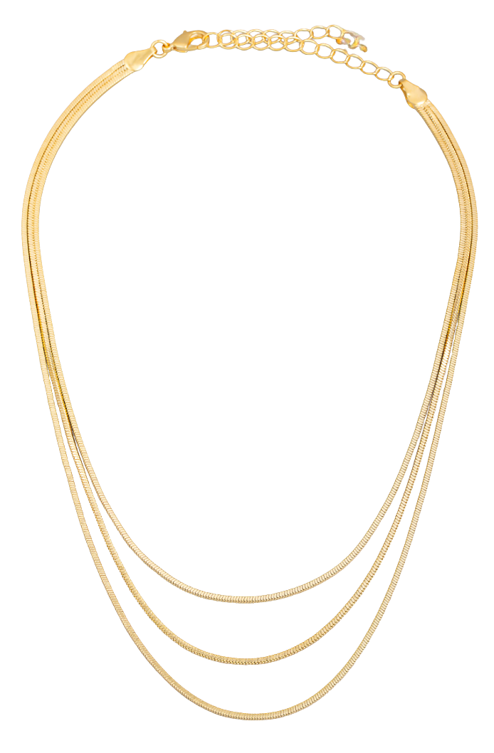 Trippy- 3 layered Necklace Stack- Waterproof- 18K Gold PVD