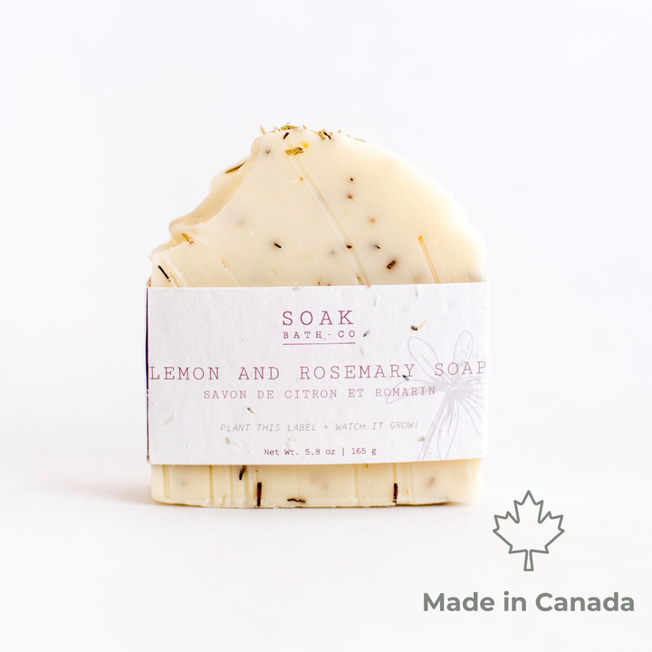 Lemon and Rosemary Soap Bar - Made in Canada