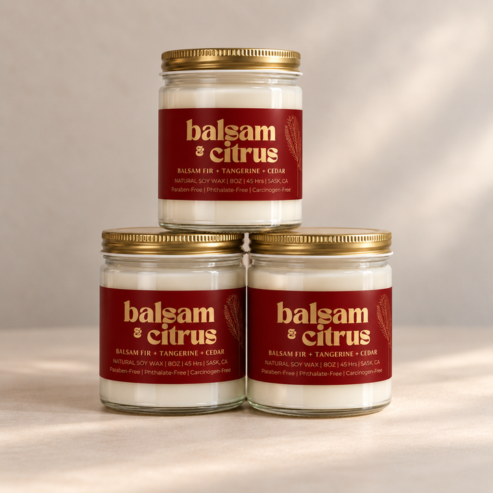 BALSAM & CITRUS | 8OZ NON TOXIC SOY CANDLE | HOLIDAY COLLECTION