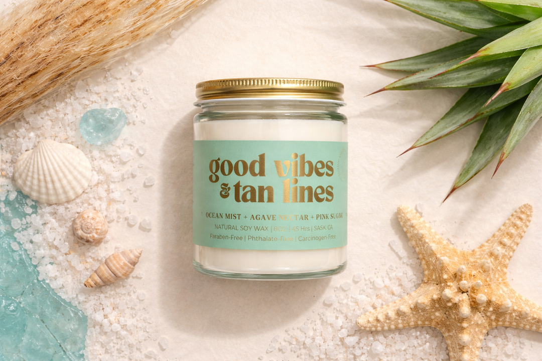 GOOD VIBES & TAN LINES | NON TOXIC SOY WAX CANDLE