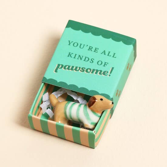 Tiny Matchbox Ceramic Tokens: Sausage Dog