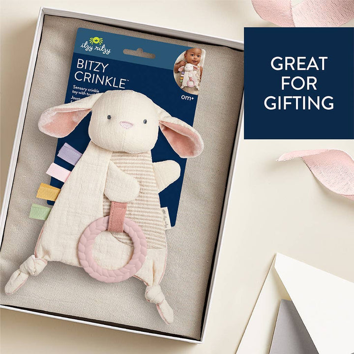 Bitzy Crinkle™ Sensory Toy With Teether: Bunny