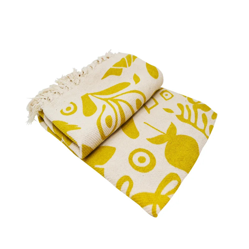 Blooming Throw Blanket - Ochre