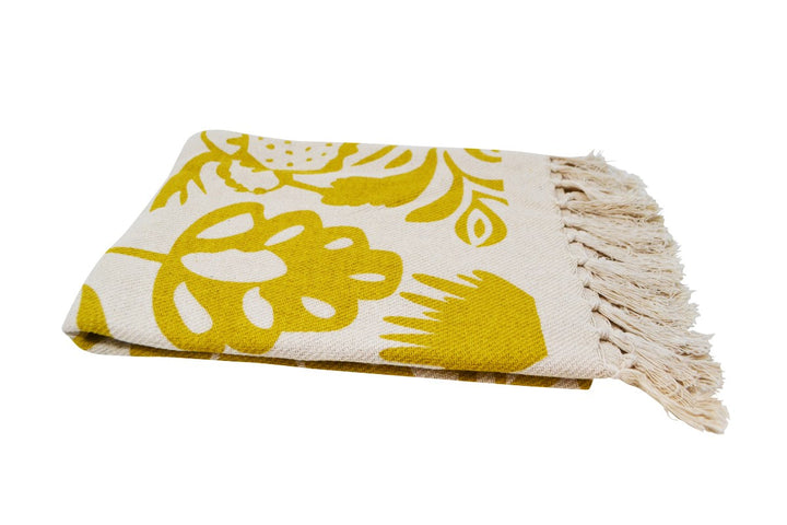 Blooming Throw Blanket - Ochre