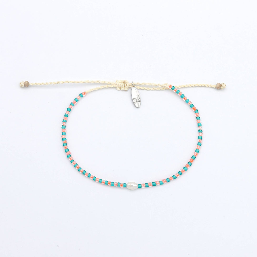 Mutiara Dainty Beaded Bracelet: Pink & Red