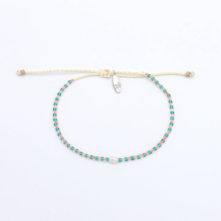 Mutiara Dainty Beaded Bracelet: Pink & Red