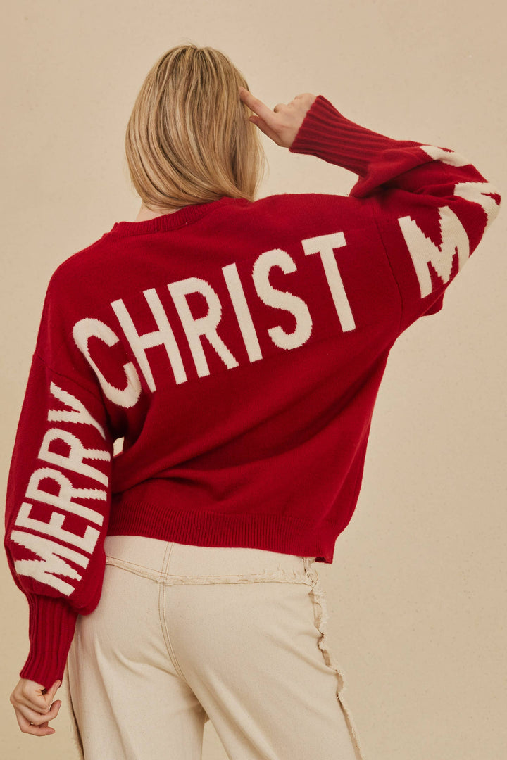 Merry Christmas Sweater - Red