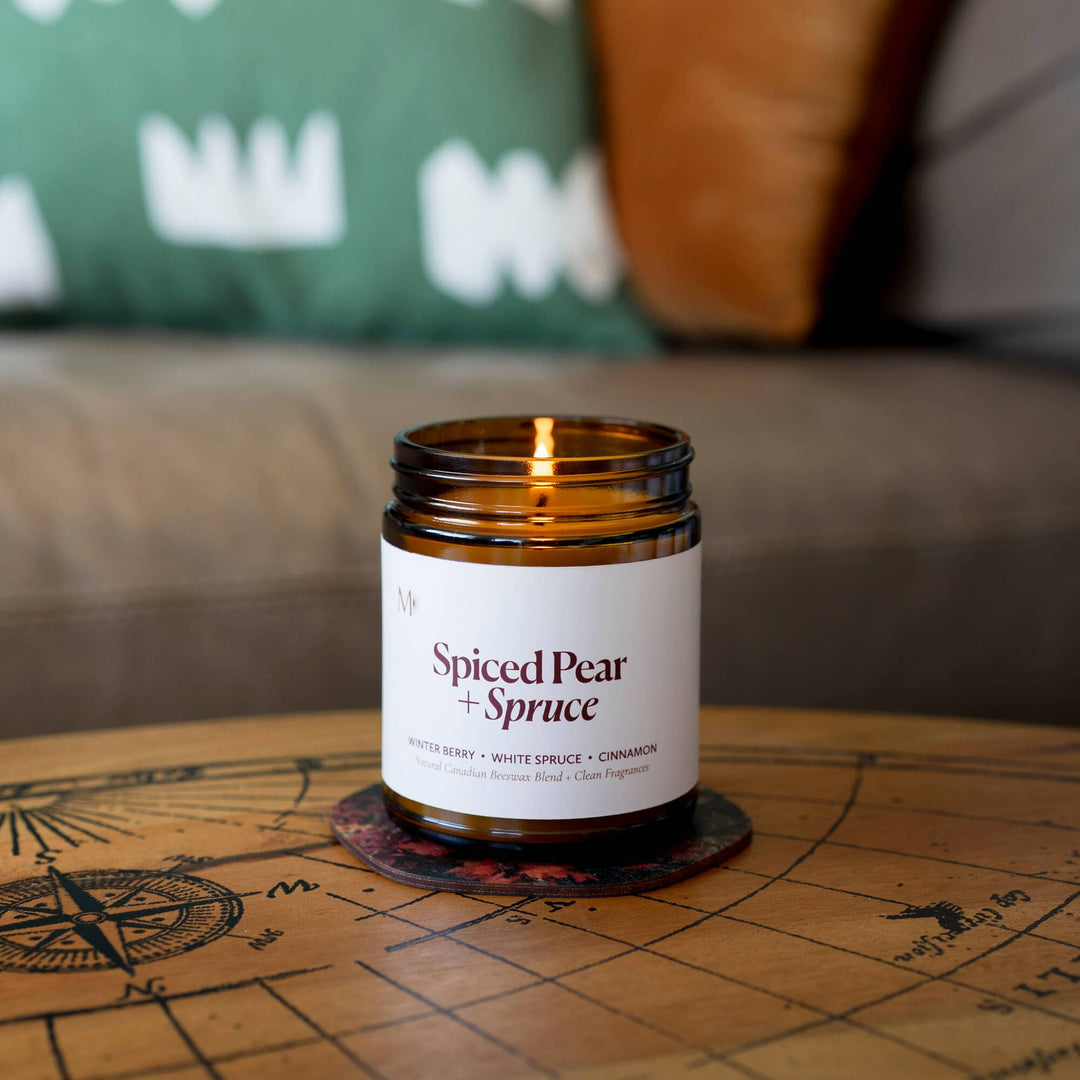 Spiced Pear + Spruce | Canadian Beeswax Candle