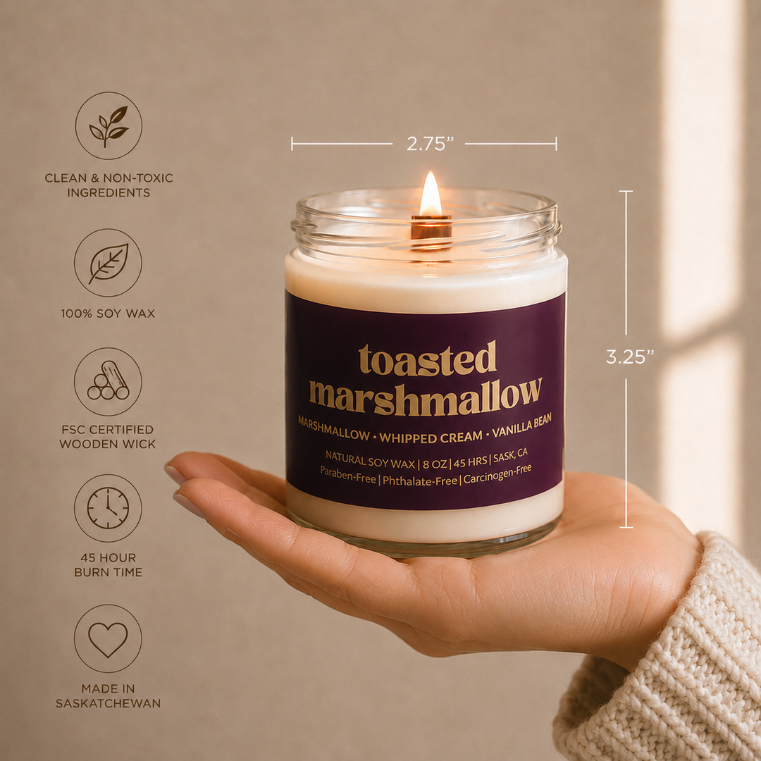 TOASTED MARSHMALLOW | 8OZ NON TOXIC SOY CANDLE