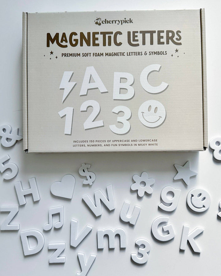 Soft Foam Magnetic Letters & Symbols: Milky White