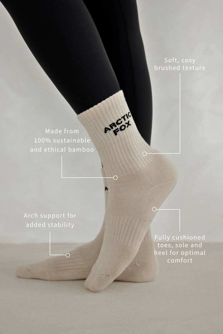 Sporty Socks - 100% Bamboo - Cocoa Powder