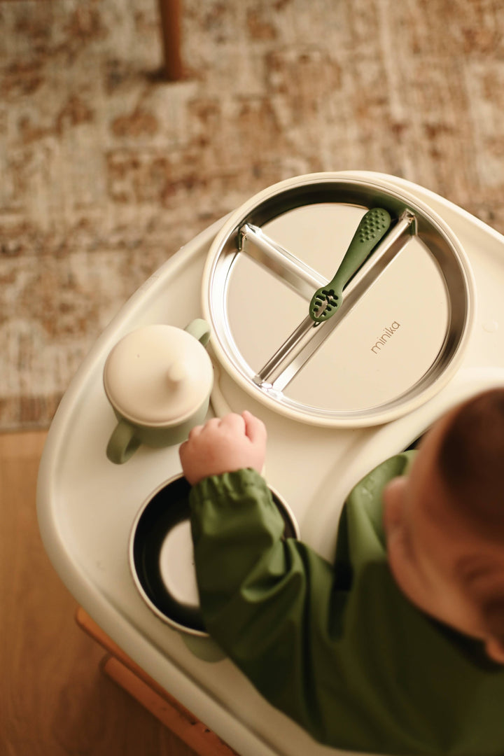 Stainless & silicone suction plate - Sage