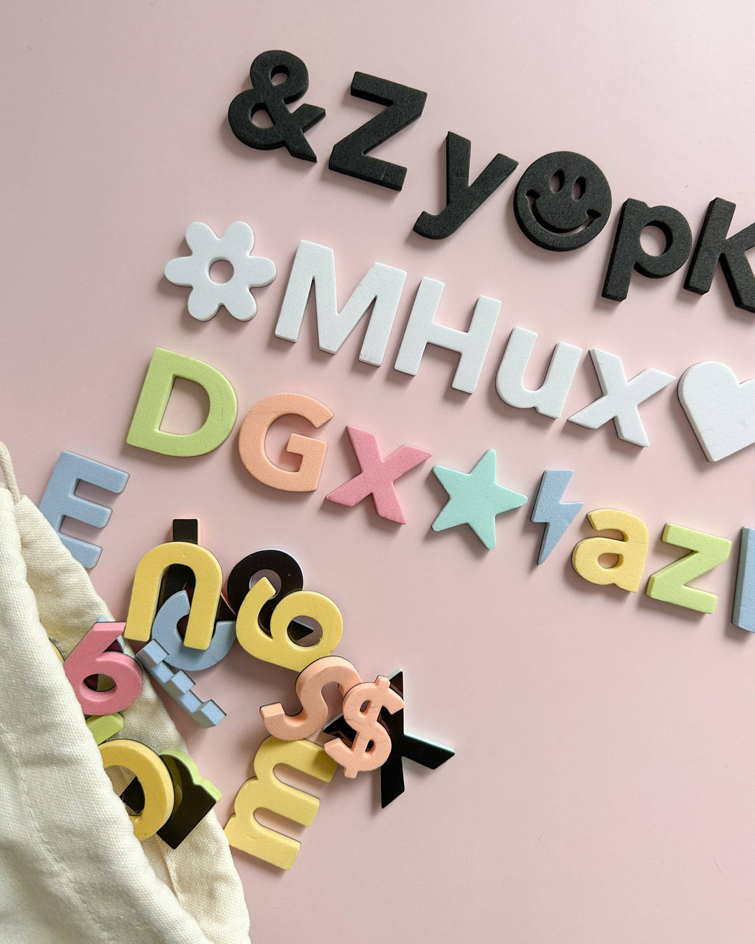 Soft Foam Magnetic Letters & Symbols: Solid Black