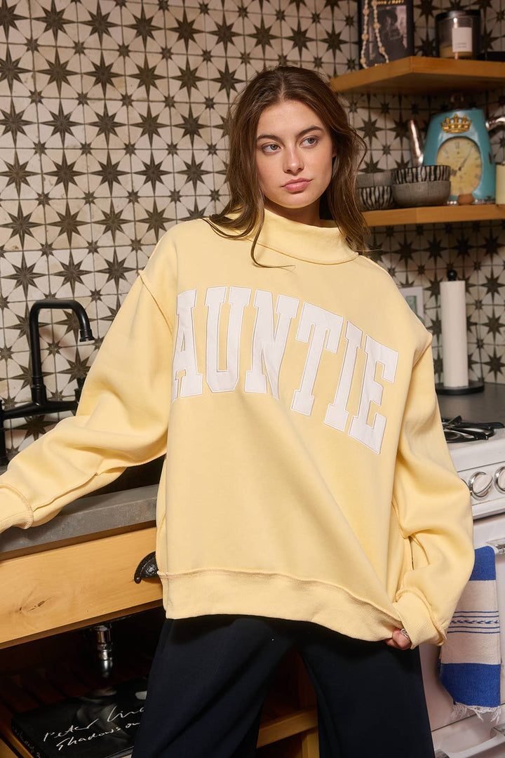 'AUNTIE' Embroidered Applique Sweatshirt