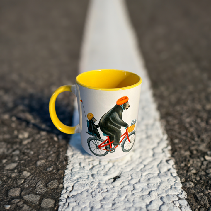 Bears riding a Bike Mug: 11oz - 325ml