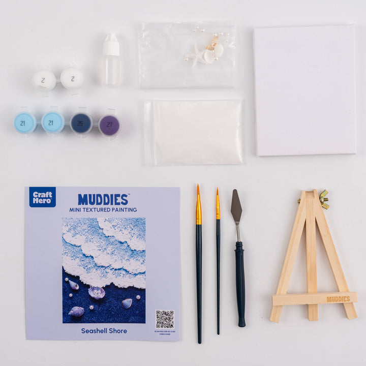 Muddies™ 3D Textured Canvas Painting Kit - Seashell Shore